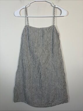 Reformation Linen Stripped Dress in Grey/White - XS
